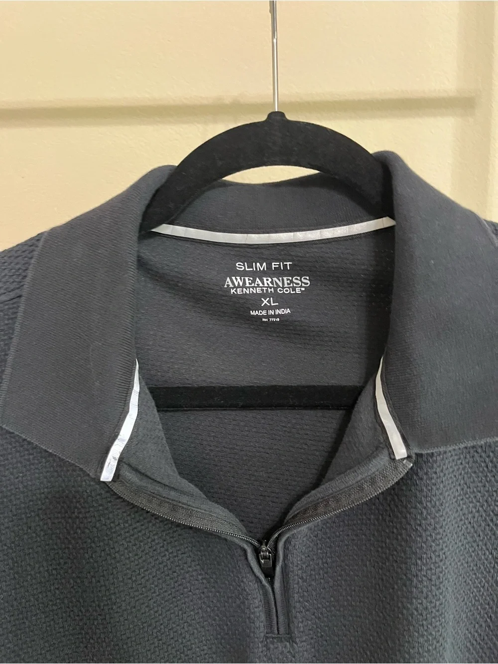 Awearness Kenneth Cole Men XL Slim Fit Textured 1/4 Zip Pullover